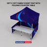 3m x 3m Fabric Event Tent with Folding Counter Table