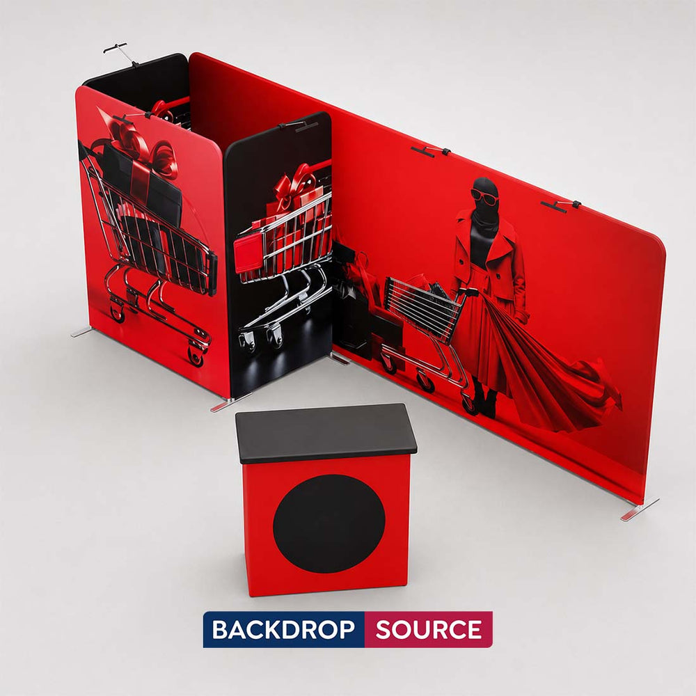 3x6m Enclosed Booth Kit with 6m Backwall & Pop-Up Counter