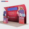 6x3m Booth Kit with Curved Towers, Shelving & Hanging Sign