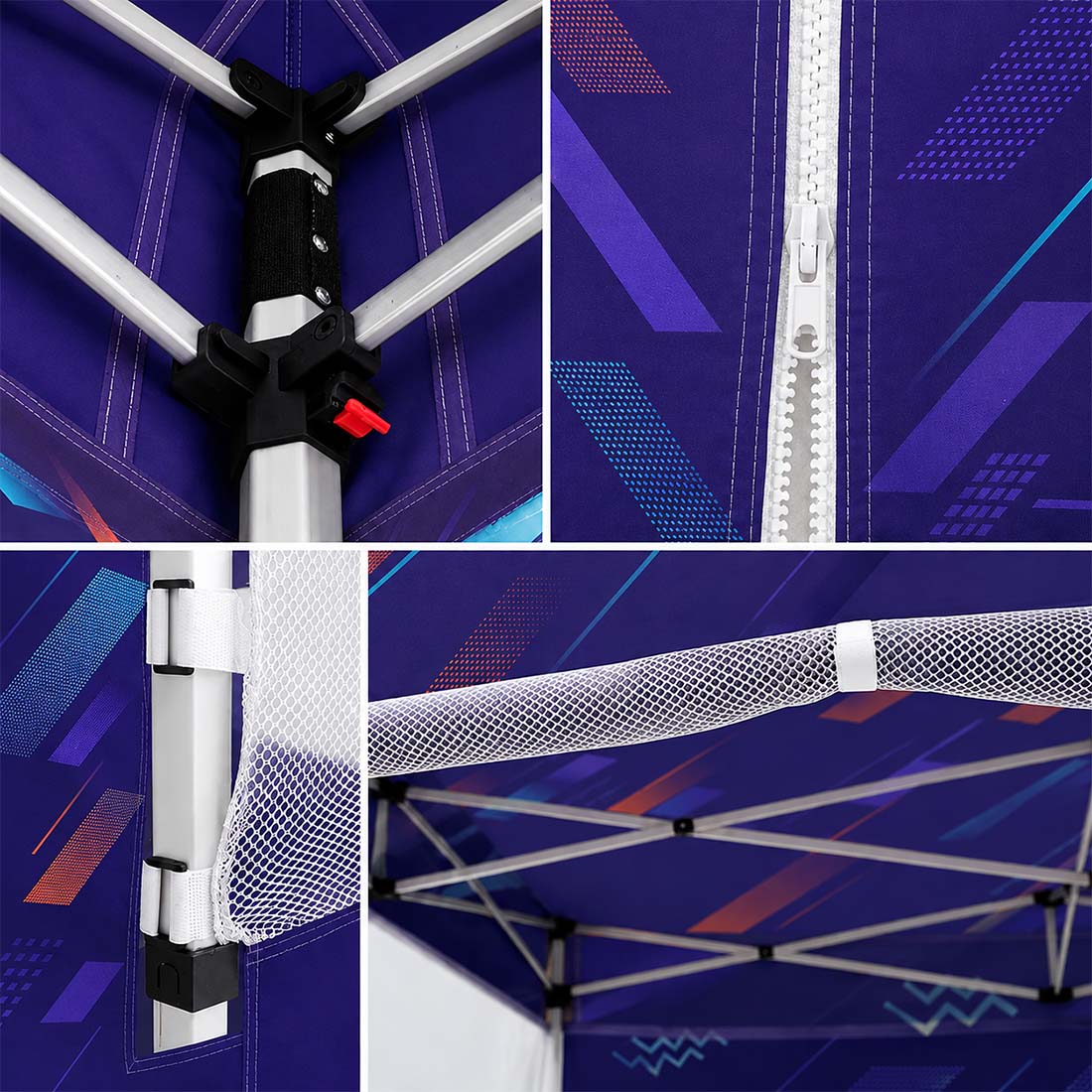 3m x 3m Fabric Canopy Kit with Waterfall Shelves & TV Mounts