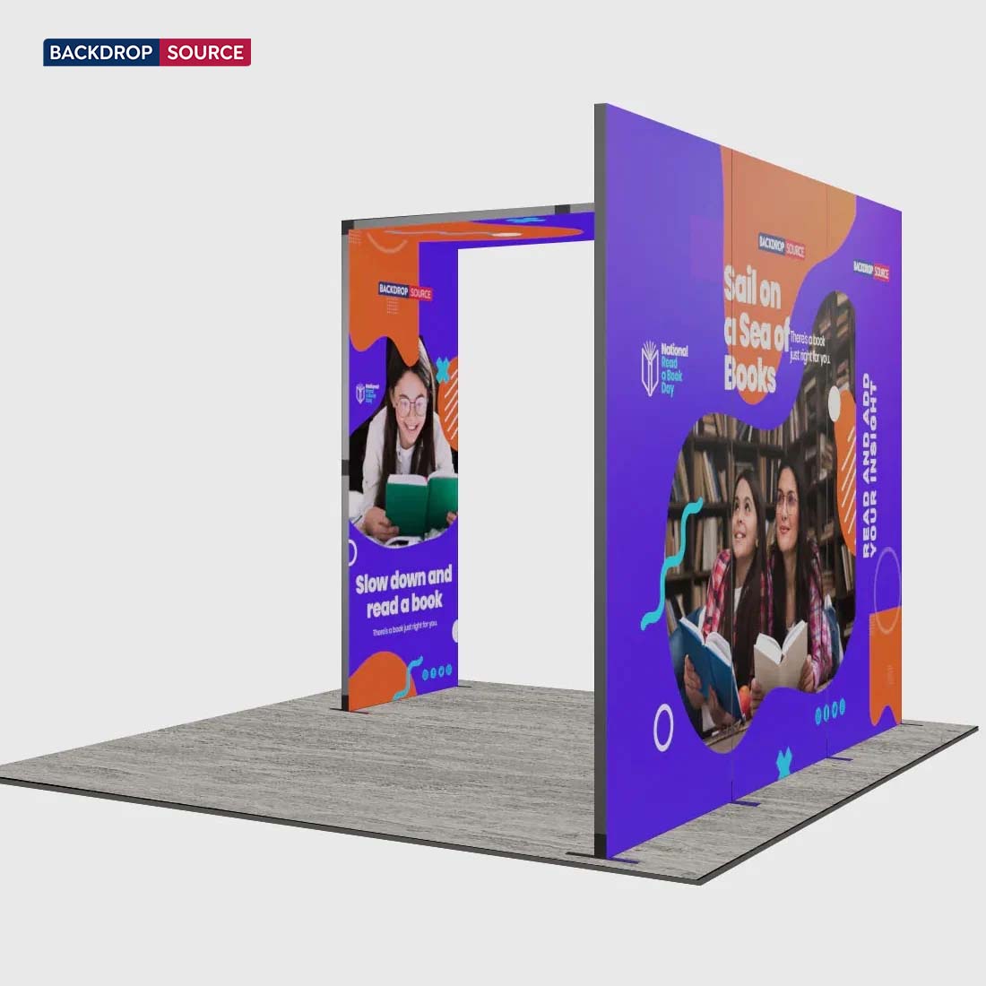 3m Folding SEG Booth Kit with 3-Panel Backwall & L-Arch