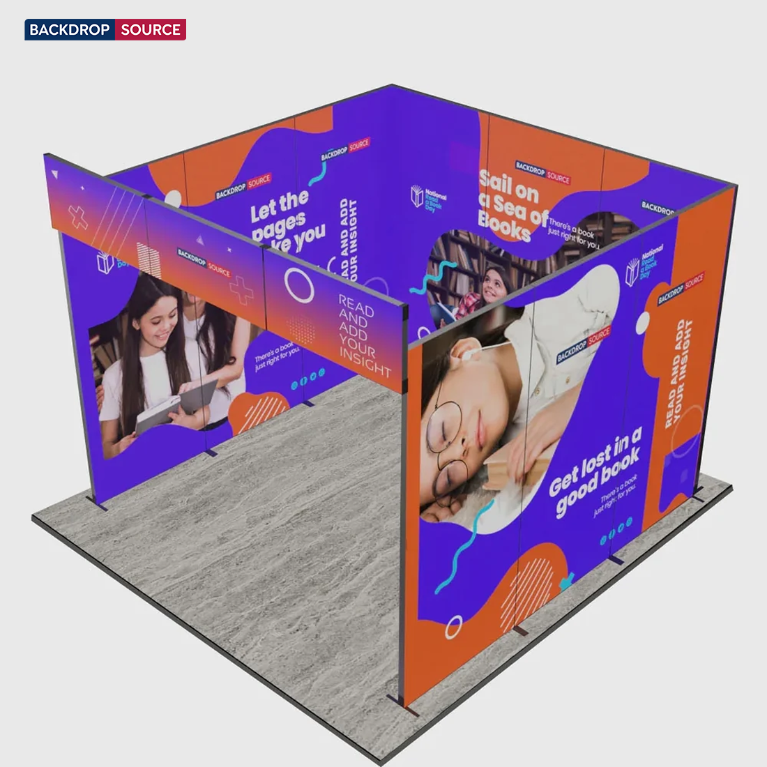 3m Folding SEG Booth Kit with Sidewalls & Header Band