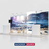 3x6m Backlit SEG Booth Kit with TV Mount, Tables & LED Counters