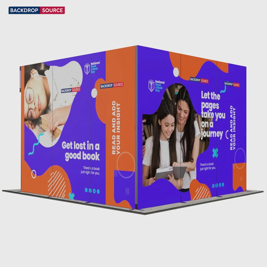 3m Folding SEG Straight Backwall Display