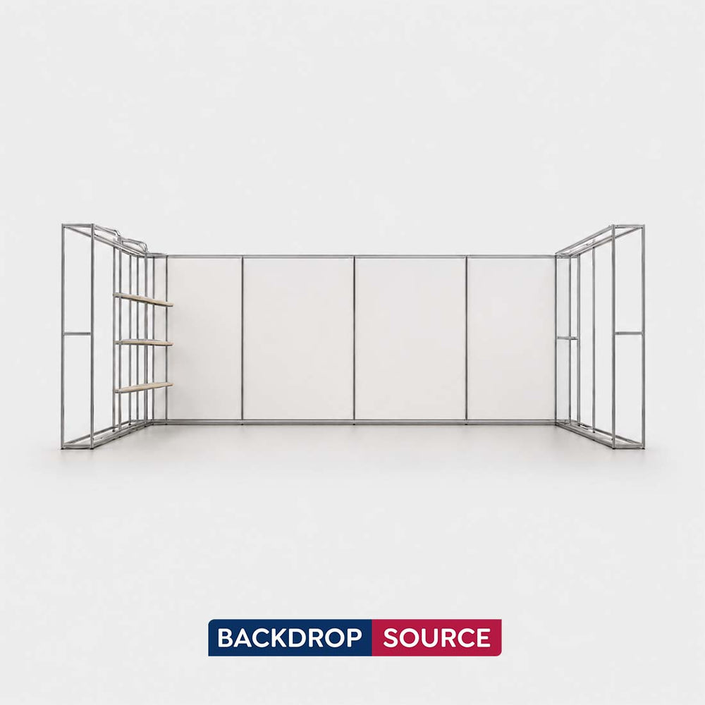 3x6m 3D Media Wall Booth Kit with 12 Display Shelves