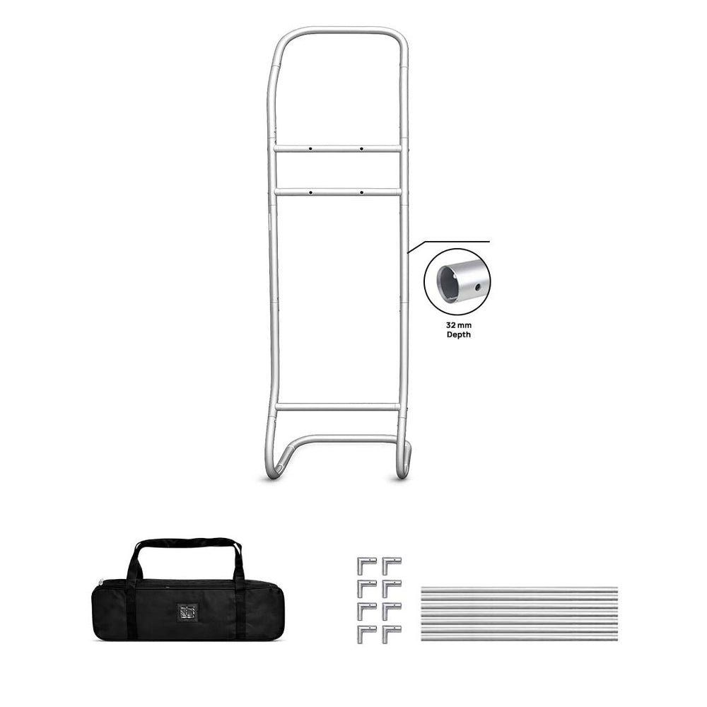 Retail Waterfall Display with TV Mount & Storage Shelves