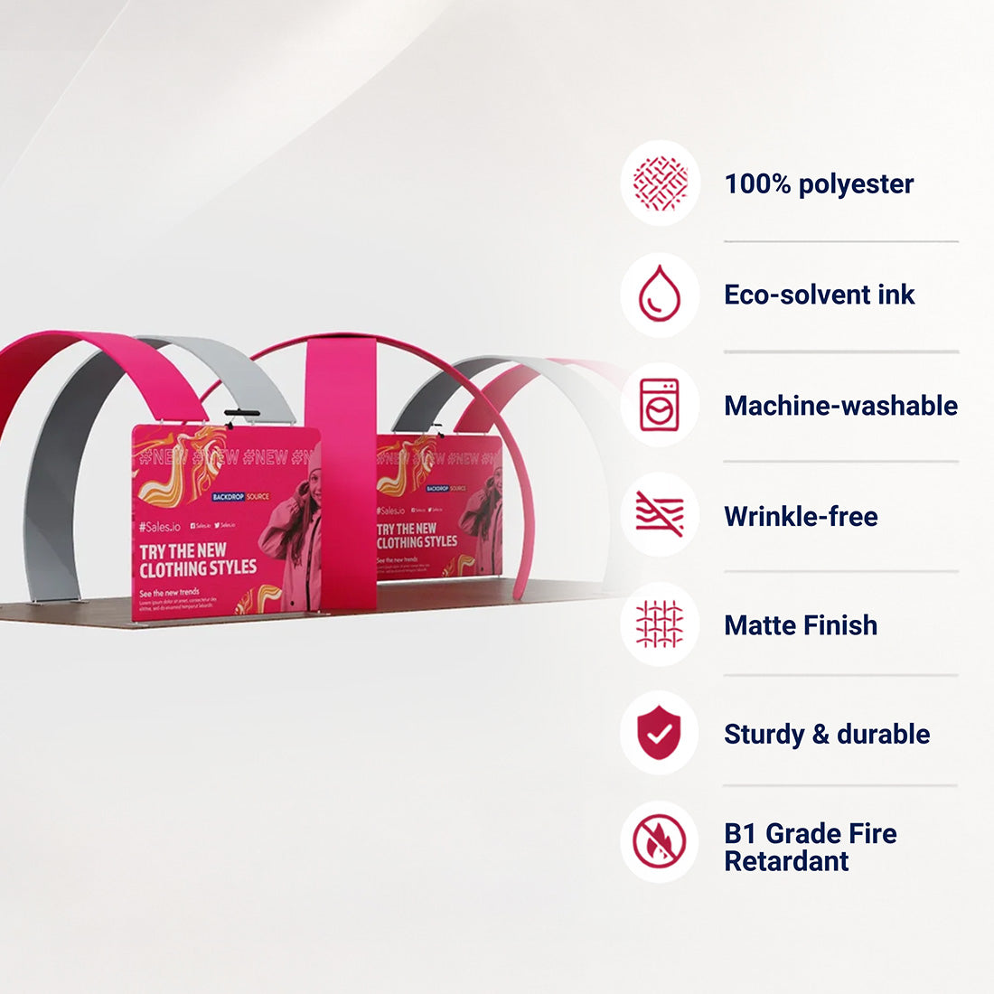 12x6m Curved Arch Booth Kit with Media Walls & 4 TV Mounts
