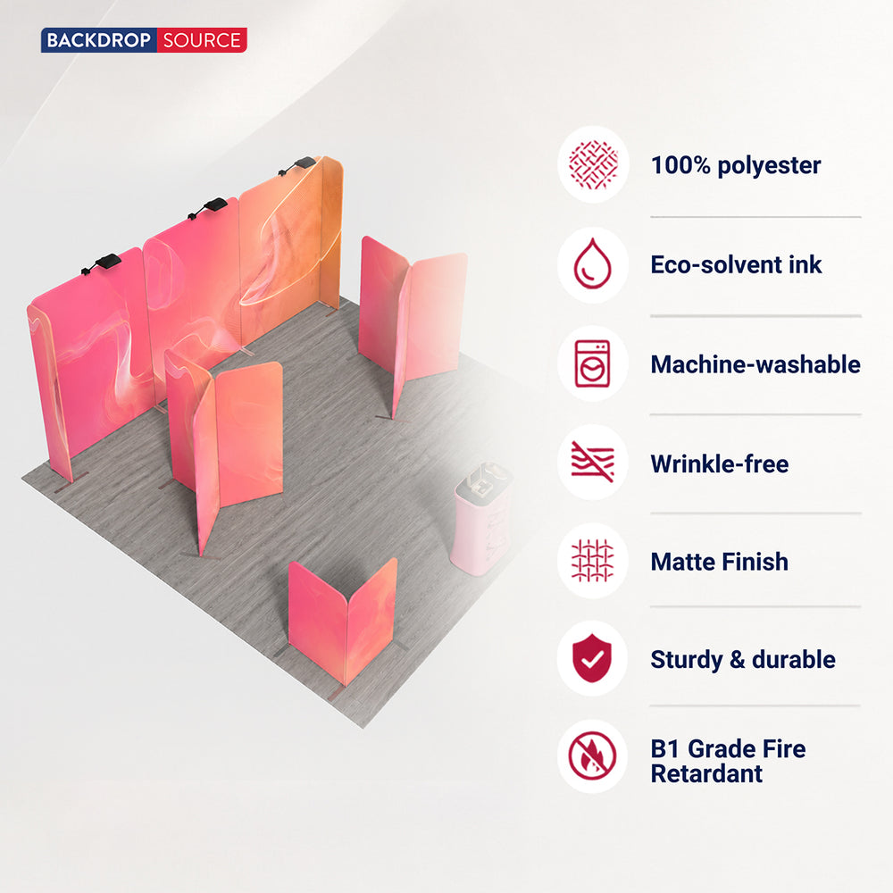 6x6m Magnetic Booth Kit with Y-Shape Walls & Reception Counter