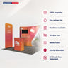 3x3m Booth Kit with Curved Wall, TV Shelf Tower & Banner
