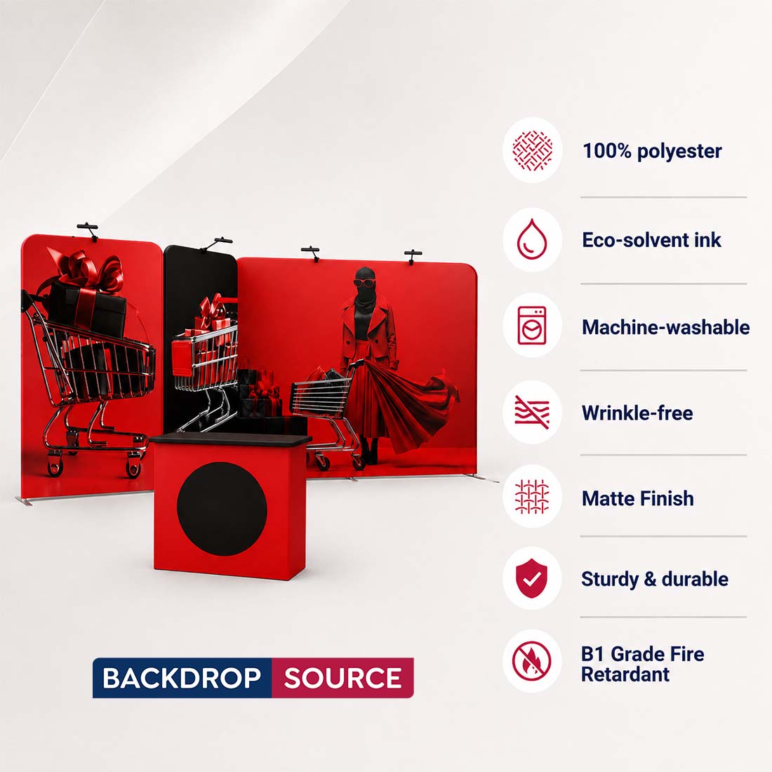 3x6m Enclosed Booth Kit with 6m Backwall & Pop-Up Counter