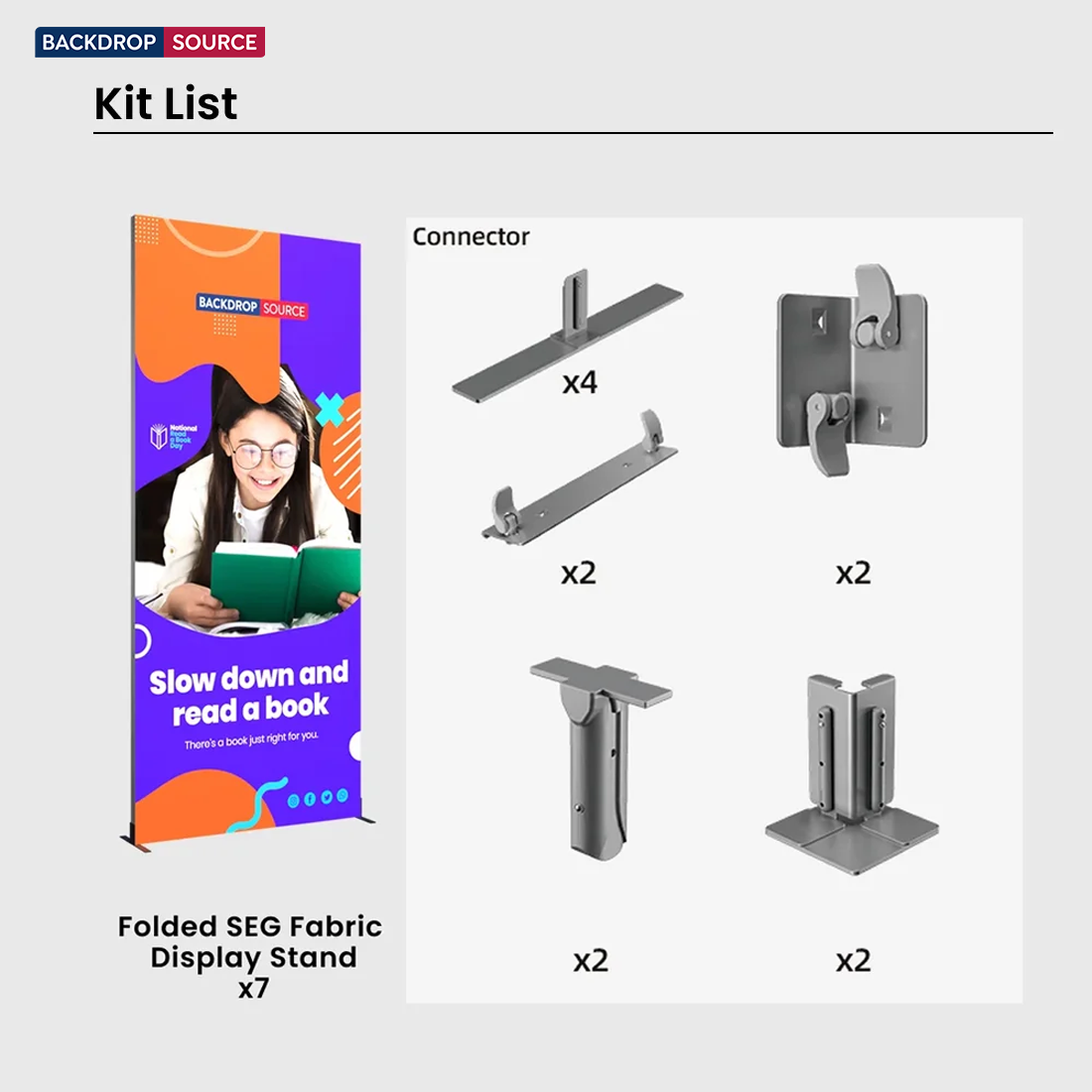 3m Folding SEG Backwall Kit with Short Side Returns