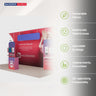 6x3m Booth Kit with Curved Towers, Shelving & Hanging Sign