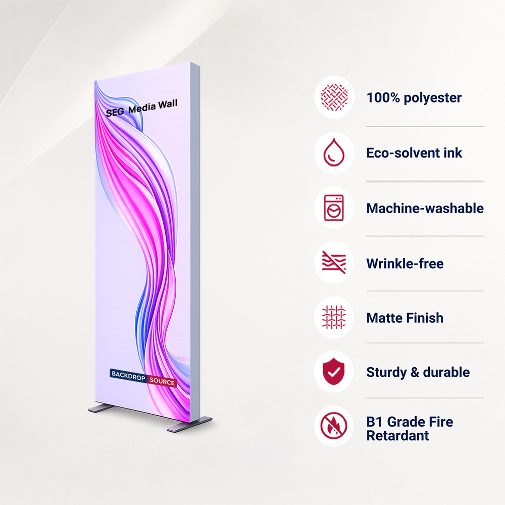 SEG Fabric Media Wall - 0.85m W x 2m H