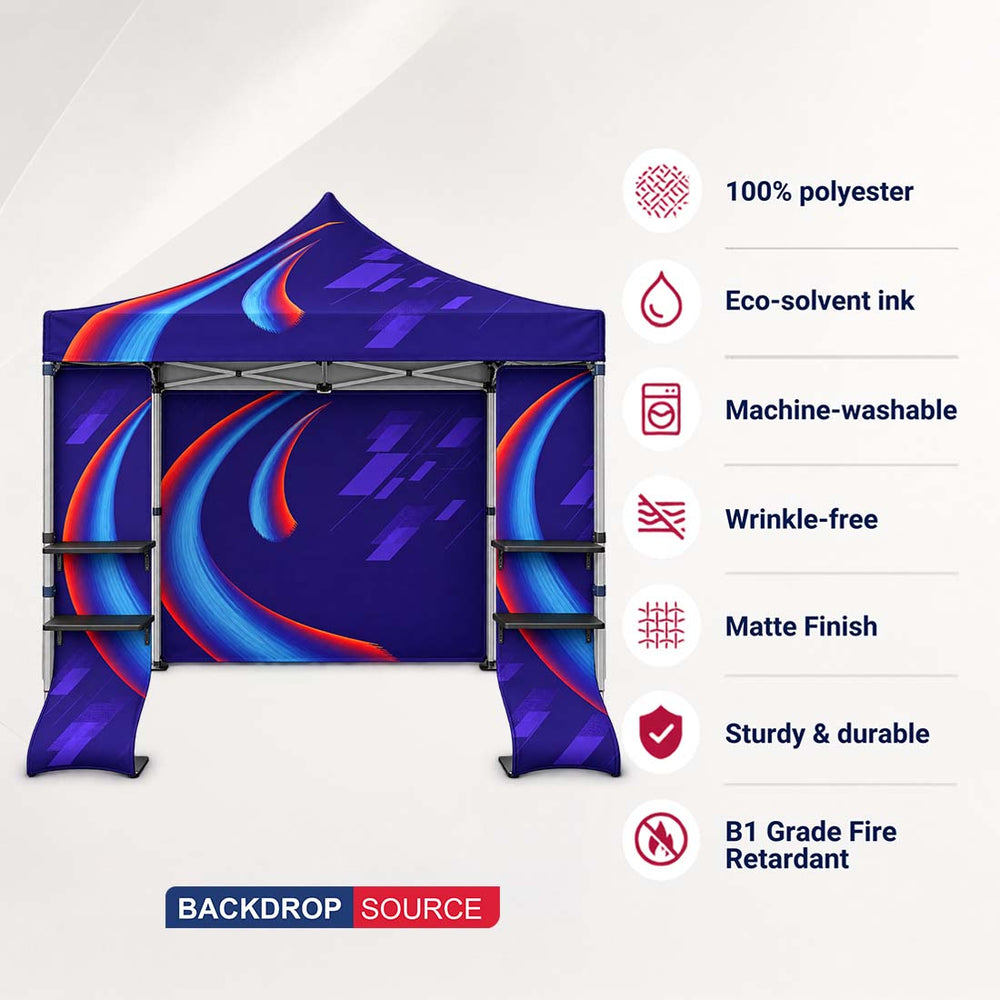 3m x 3m Fabric Canopy Kit A2 with Snake Display Shelves & TV Racks