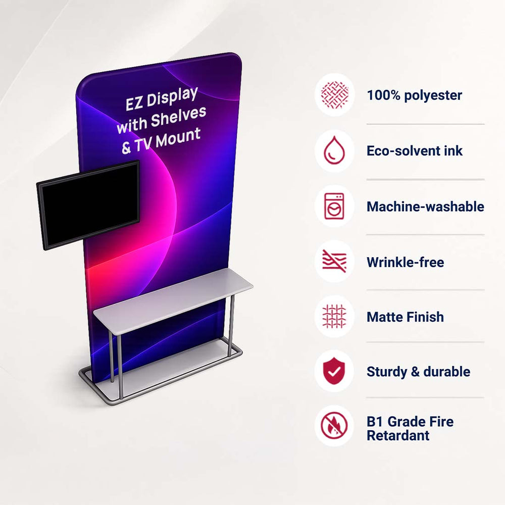 EZ Display Stand with Shelves & TV Mount