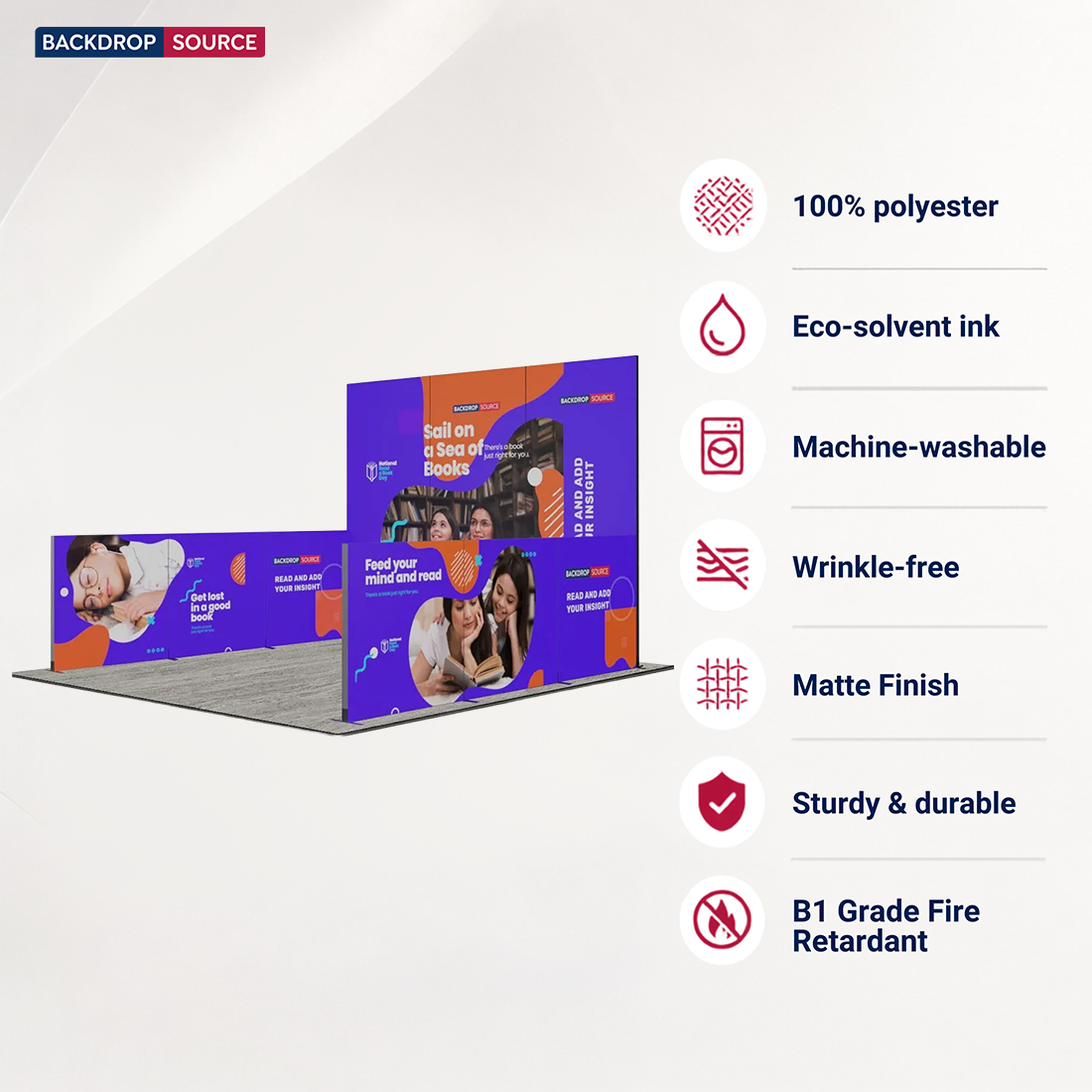 3m Folding SEG Booth Kit with U-Shape Wall & 6 Sidewalls