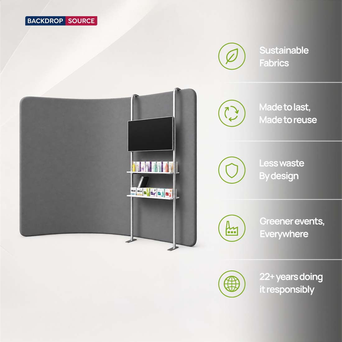 Modular Add-On Unit with TV Mount and 2 Shelves
