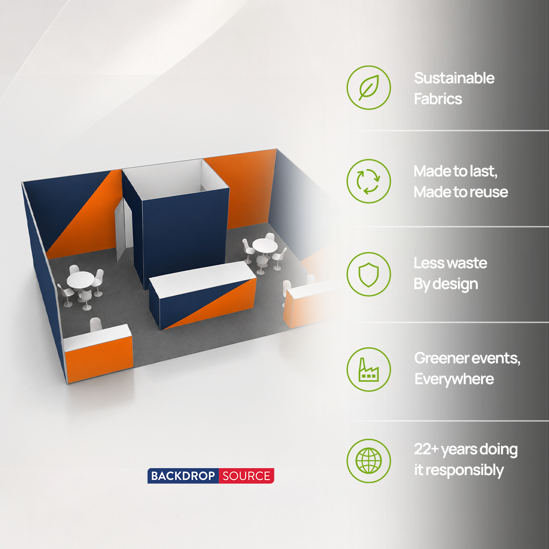 9x6m SEG Booth Kit with Private Meeting Room & 3 Counters