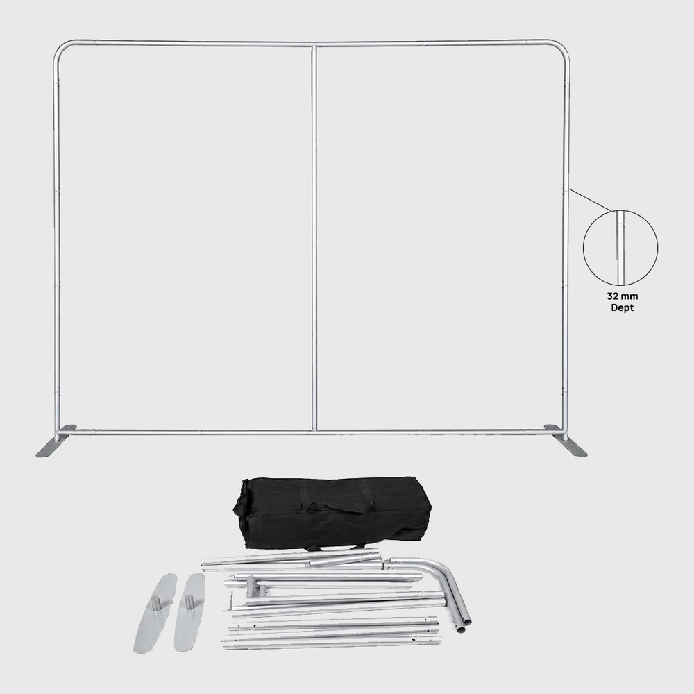 Modular Straight Tension Display with Neon Lights