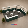9x6m SEG Backwall Booth Kit with Lockable Storage Room & Counter
