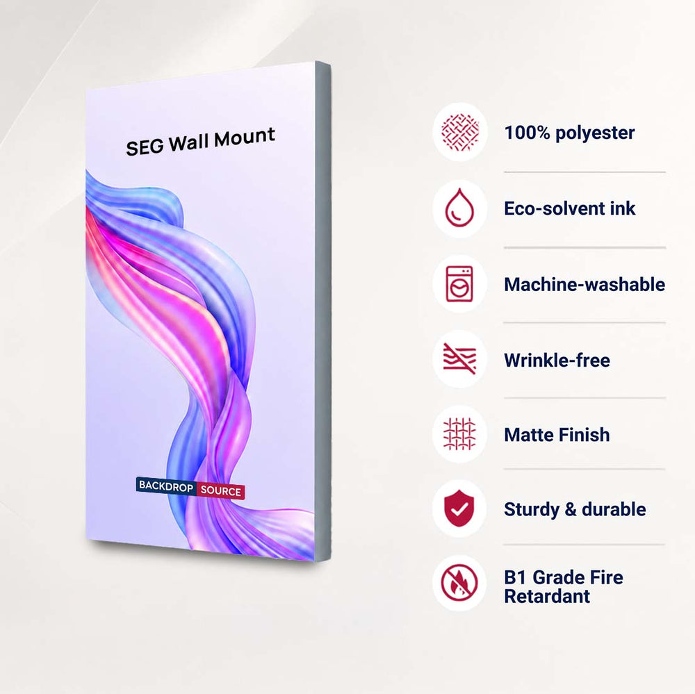 Wall-Mounted SEG Fabric display - 20mm Depth