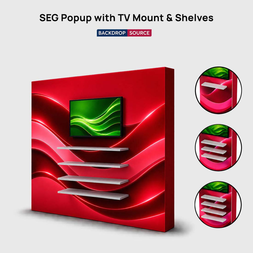 SEG Popup Display with TV Mount & External Shelves