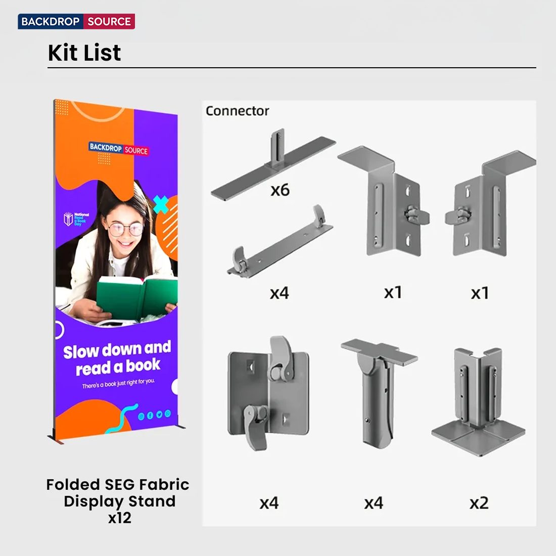 3m Folding SEG Straight Backwall Display