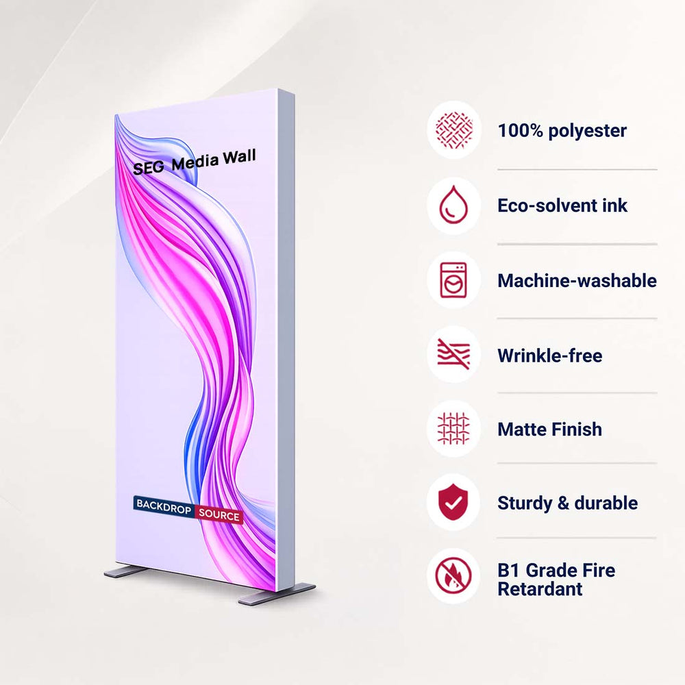 SEG Fabric Media Wall - 1m W x 2m H