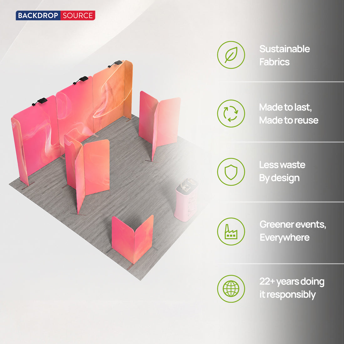 6x6m Magnetic Booth Kit with Y-Shape Walls & Reception Counter
