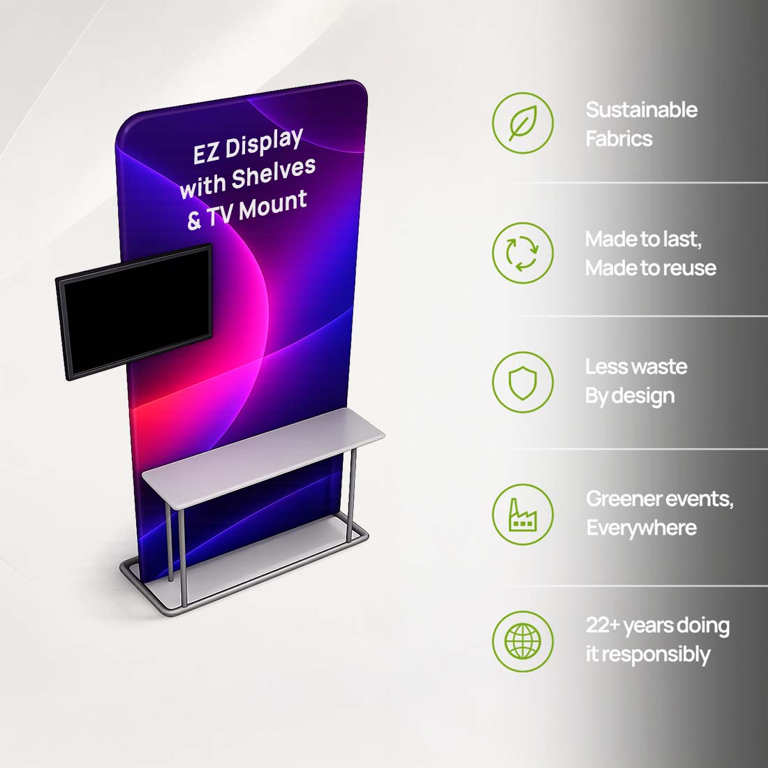 EZ Display Stand with Shelves & TV Mount
