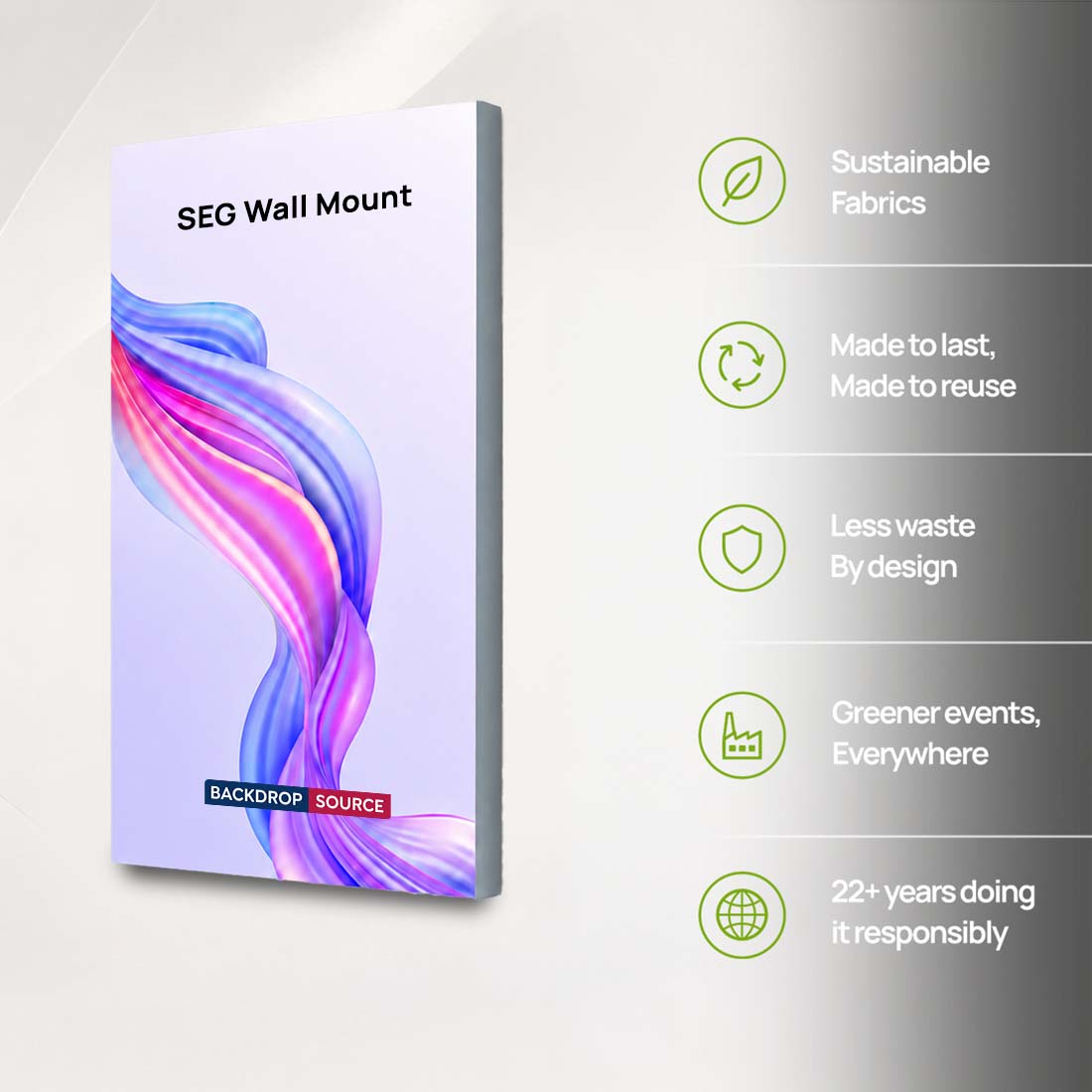 Wall-Mounted SEG Fabric display - 120mm Depth