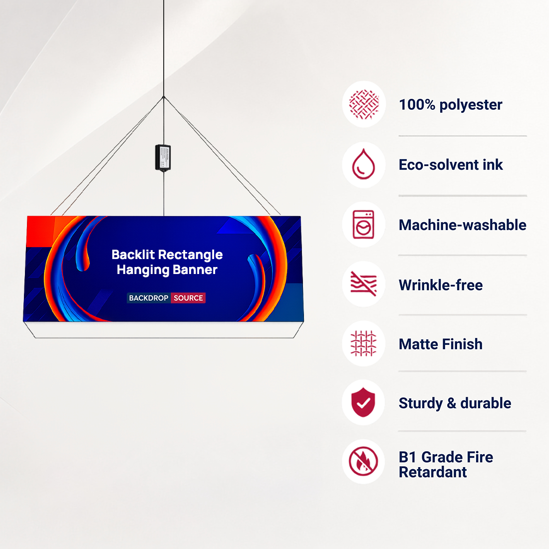 Backlit Rectangle Hanging Banner