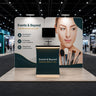 3x3m Straight Wall Booth Kit with Counter & TV Mount