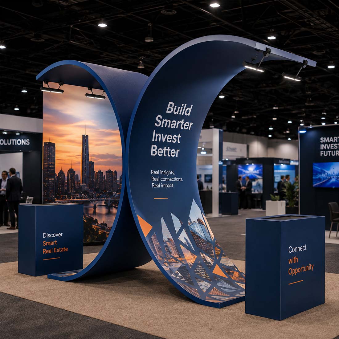 3x6m C-Arch Booth Kit with 2 Counters