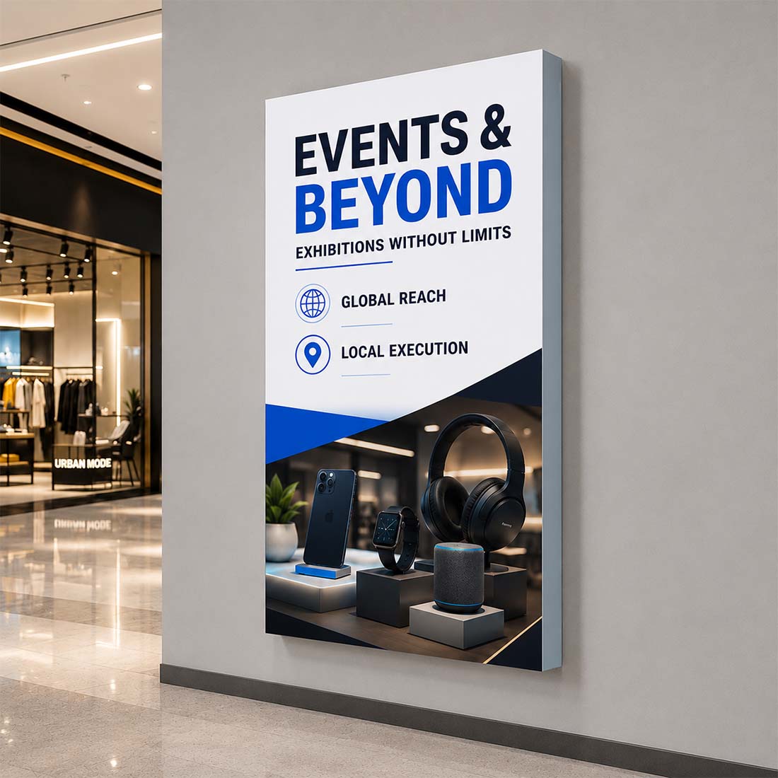 Wall-Mounted SEG Fabric display - 120mm Depth