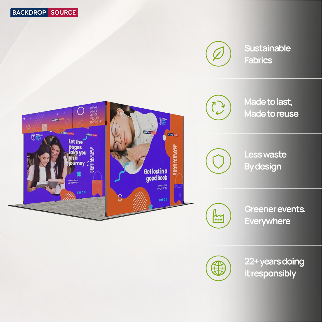3m Folding SEG Straight Backwall Display