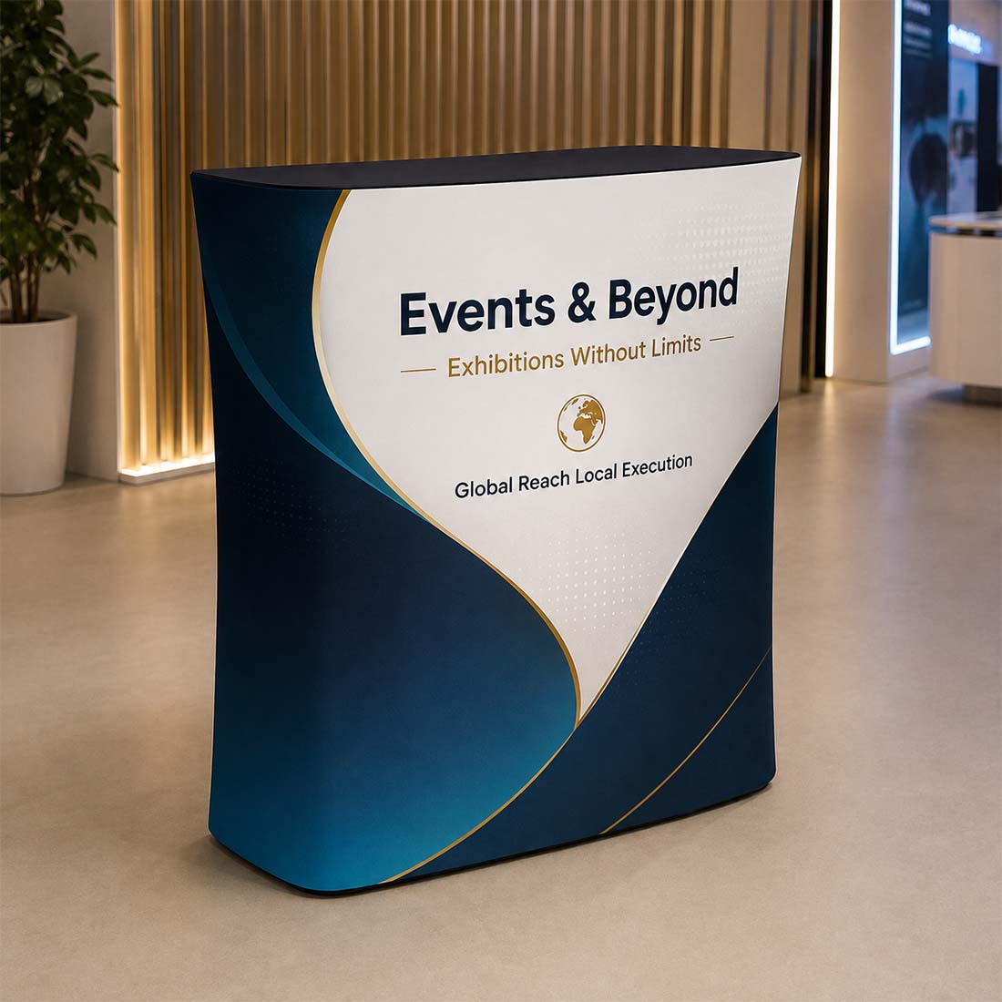 Backlit Fabric Rectangle Pop Up Counter