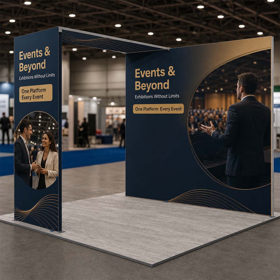3m Folding SEG Booth Kit with 3-Panel Backwall & L-Arch