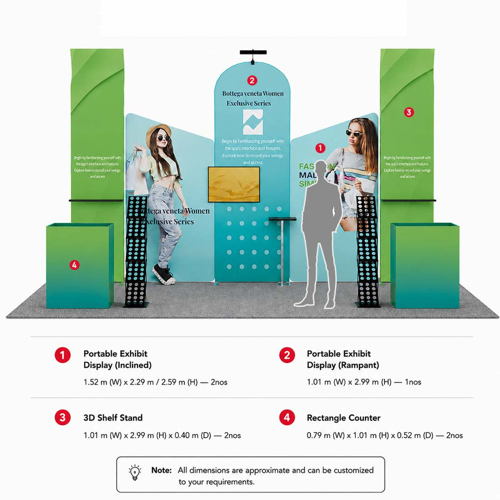 Portable Exhibit Display 3m x 6m - Model 4