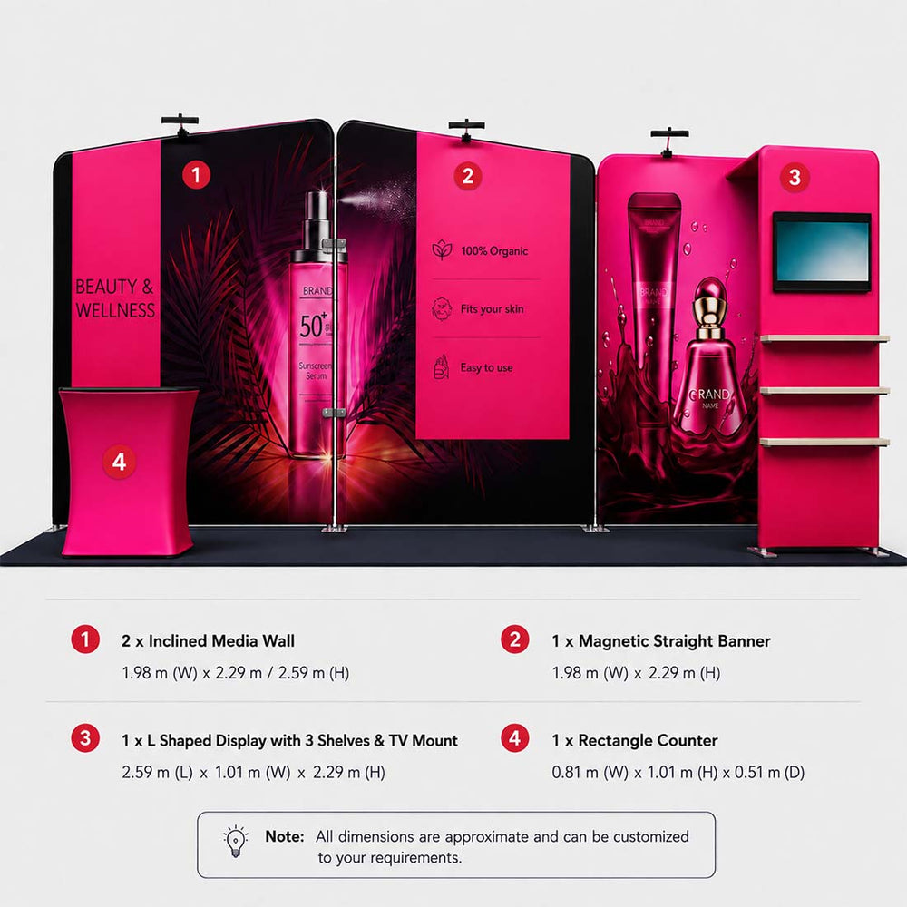 Portable Exhibit Display 3m x 6m - Model 18