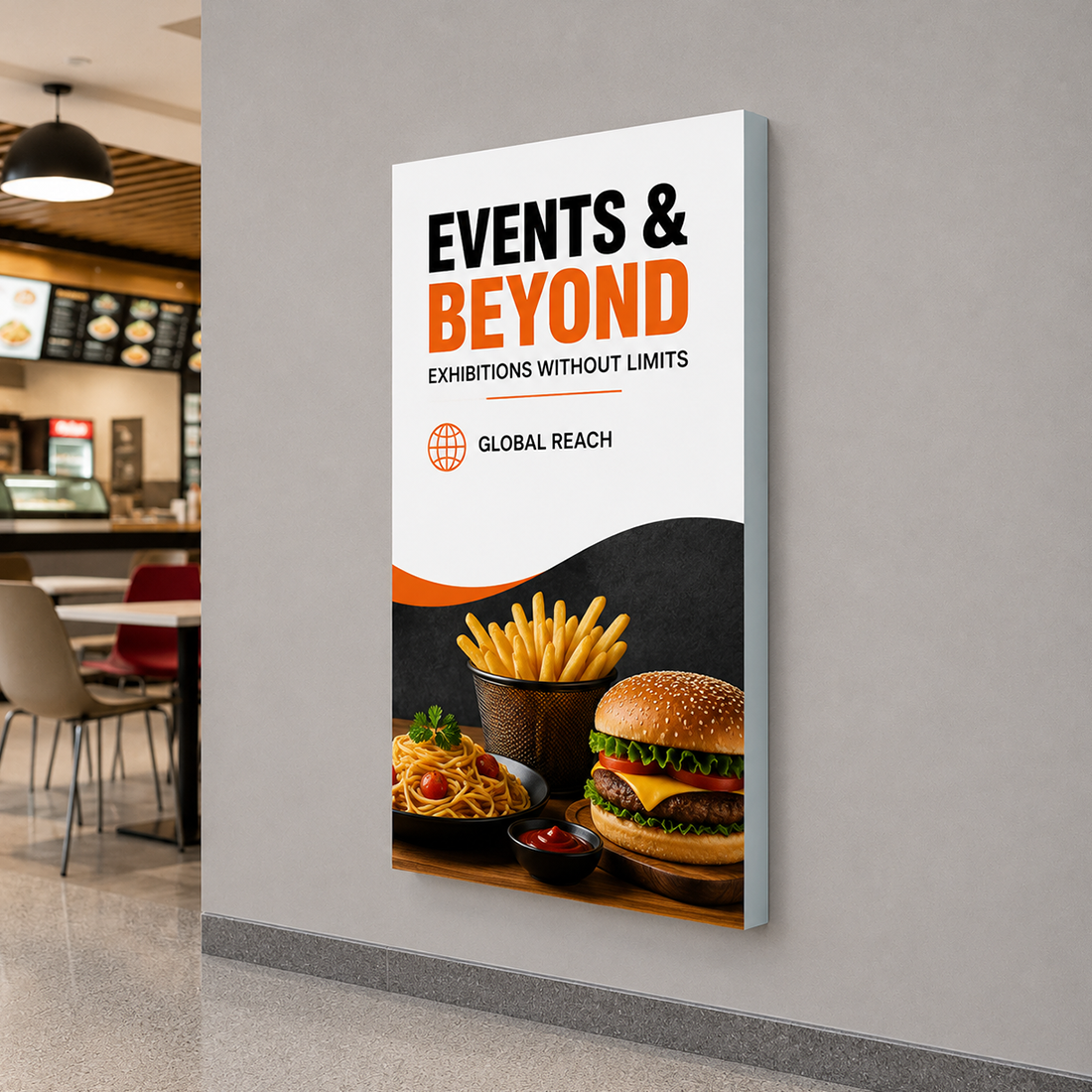 Wall-Mounted SEG Fabric display - 100mm Depth