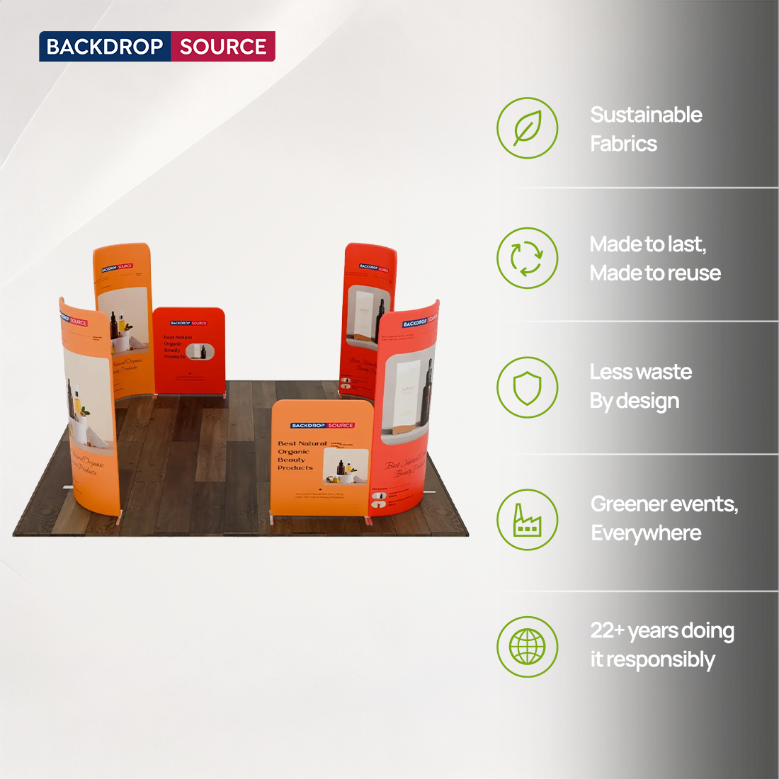 4x3m Magnetic Fabric Booth Wall with 8 Panels