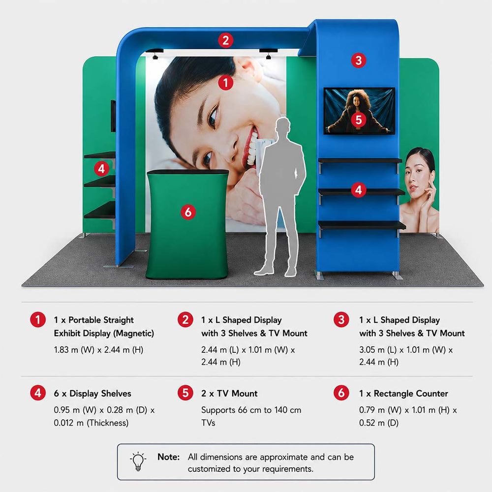 Portable Exhibit Display 3m x 6m  - Model 11