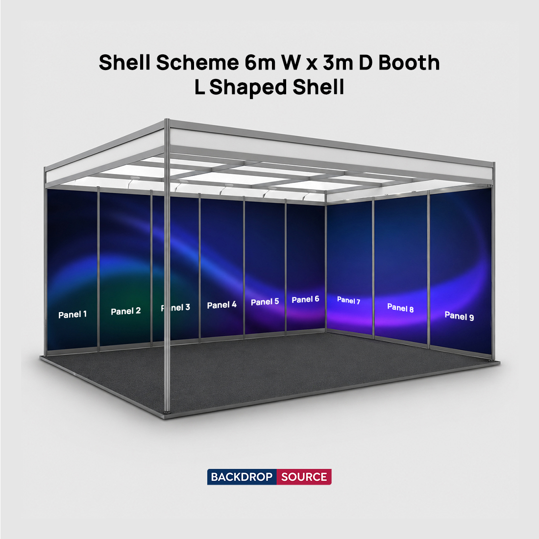 Shell scheme Exhibition Graphics for 6m Wide x 3m Depth Booth