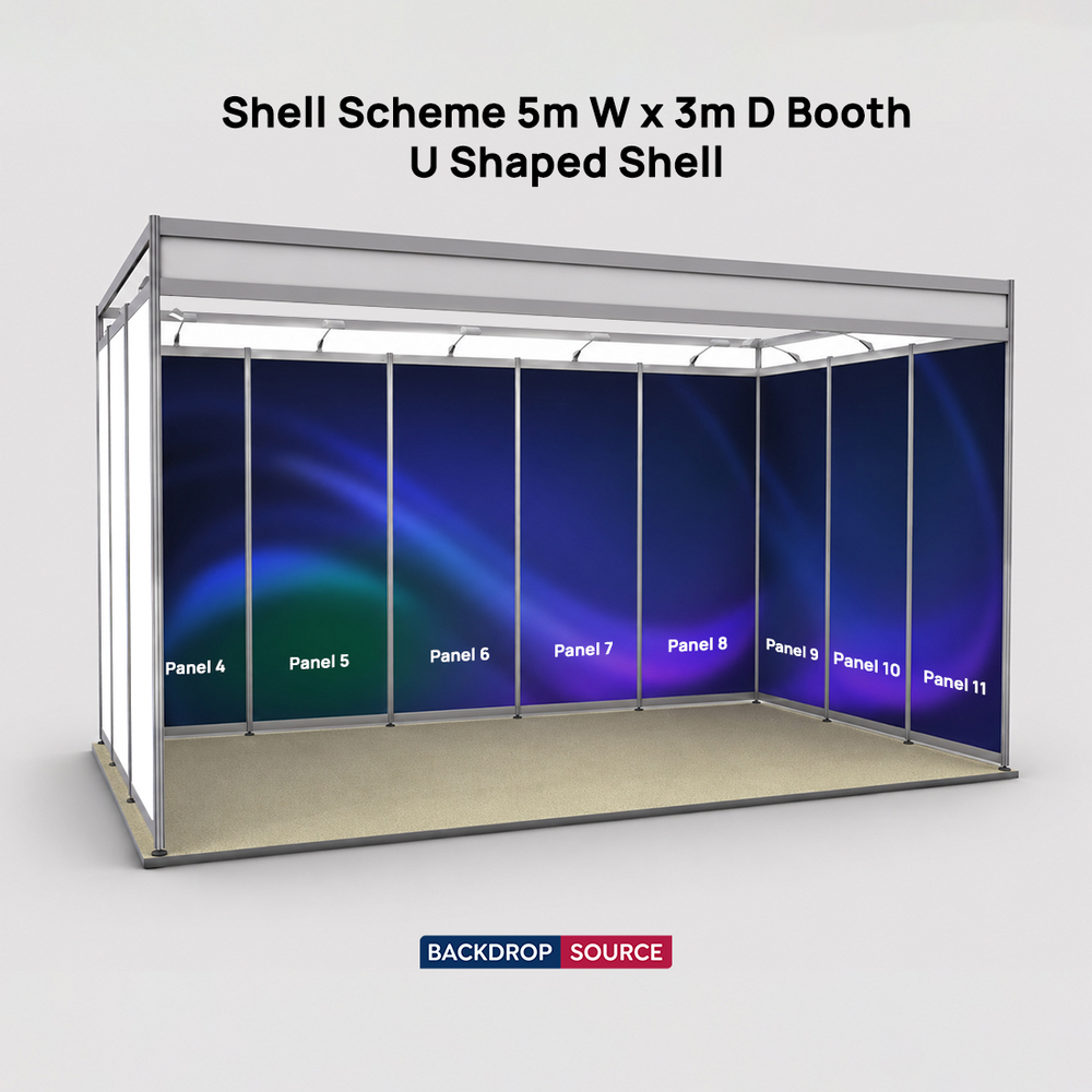 Shell scheme Exhibition Graphics for 5m Wide x 3m Depth Booth
