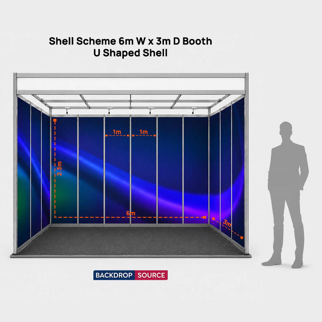 Shell scheme Exhibition Graphics for 6m Wide x 3m Depth Booth