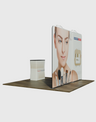 3x3m Straight Wall Booth Kit with Counter & TV Mount