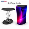 Backlit Fabric Oval Pop Up Counter