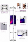 Square Portable Aluminum Spiral Tower Display - 5 Layer Shelves