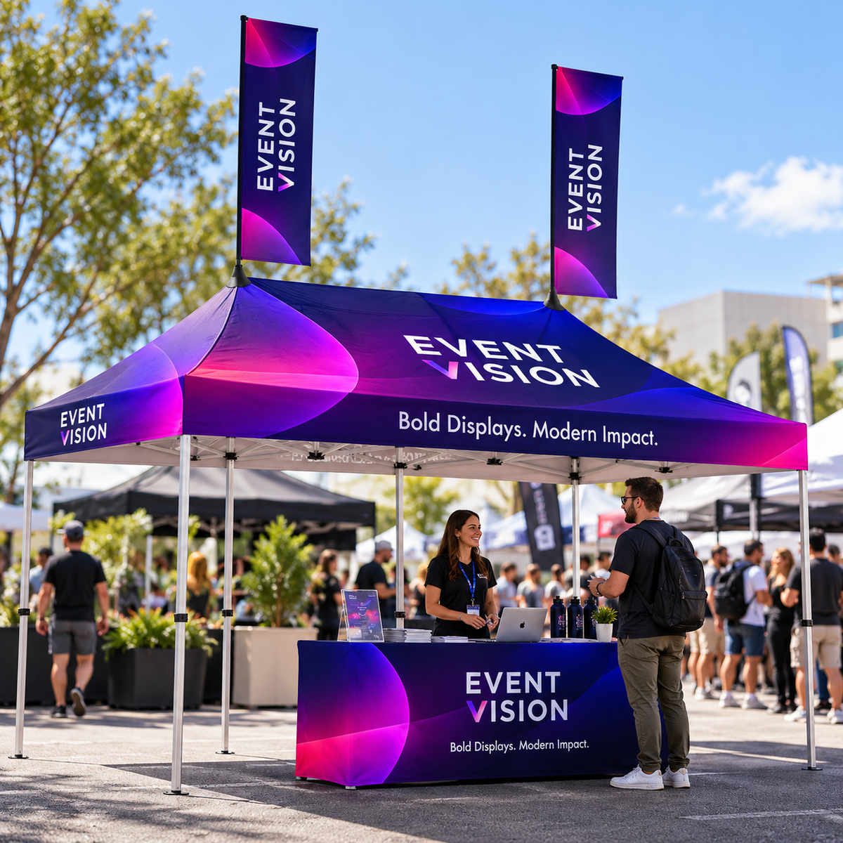 6m x 3m Canopy Tent with Peak Flag Kit